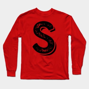 Capital Letter S Name Initial Monogram Long Sleeve T-Shirt